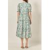 English Factory Women’s Floral Contrast Scallop Edge Midi Dress(Blue)