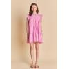 English Factory Women’s Gingham Check Babydoll Mini Dress(Pink)