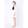 English Factory Women’s Mixed Media Mini Dress, Navy/White, L