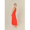 English Factory Women’s Pleated A-line Knit Midi Dress(Orange Red)