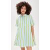 English Factory Women’s Striped Kaftan Mini Dress(Icy Blue/Sage)