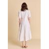 English Factory Women’s Tiered Midi Dress with Bow-Tie Sleeves(White)