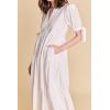 English Factory Women’s Tiered Midi Dress with Bow-Tie Sleeves(White)