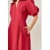Shirt Midi Dress(Burgundy)