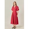 Shirt Midi Dress(Burgundy)