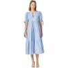 English Factory Women’s Tiered Midi Dress with Bow-Tie Sleeves(Powder Blue)