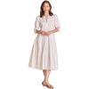 English Factory Women’s Tiered Midi Dress with Bow-Tie Sleeves(White)