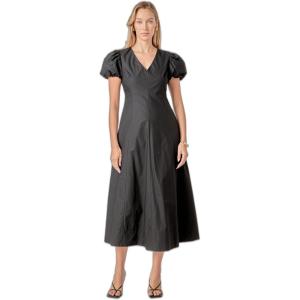English Factory Women’s Deep V Neck Midi Dress(Black)