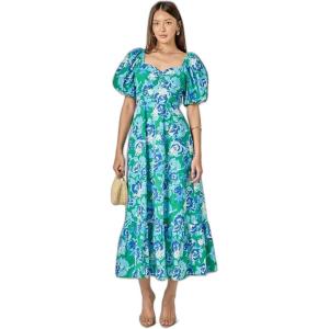 English Factory Women’s Tie Back Maxi Dress(Blue / Green Floral)