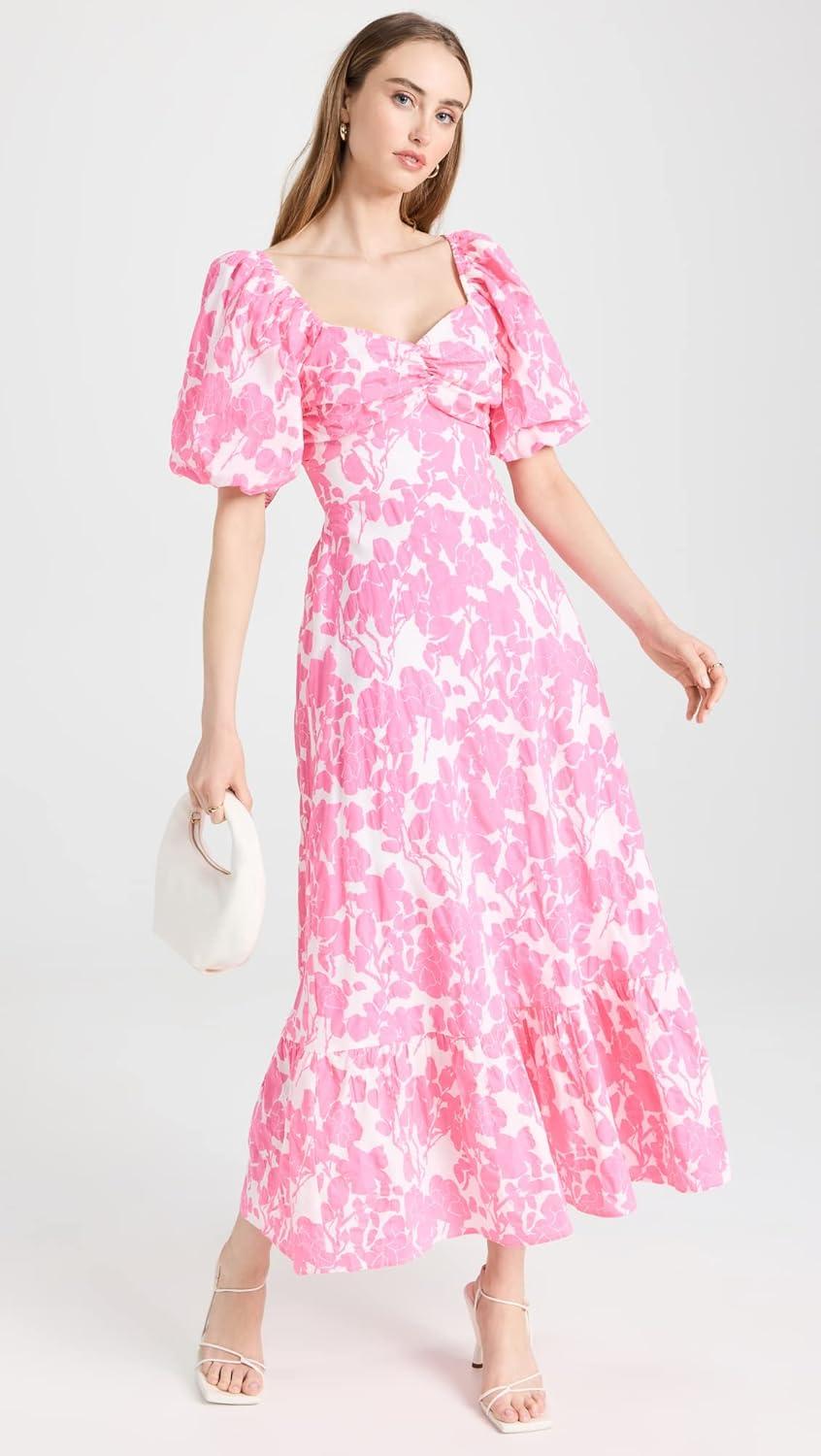 image:imageEnglish Factory Womens Floral Print Maxi DressFuschia