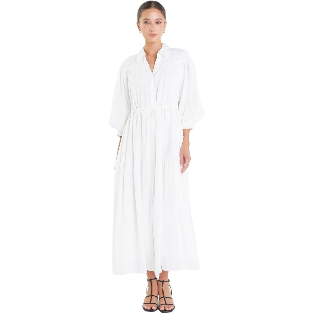 image:imageEnglish Factory Womens Shirt Maxi Dress White S