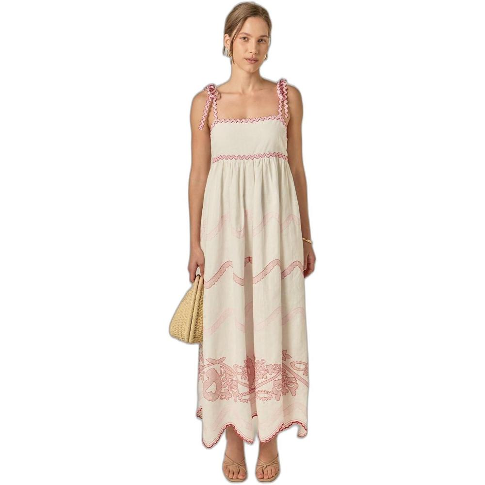 image:imageEnglish Factory Womens The Elodie Embroidered Maxi DressWhitePink