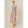 English Factory Women’s Rainbow Stripe Sleeveless Maxi Dress(Multi)