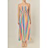 English Factory Women’s Rainbow Stripe Sleeveless Maxi Dress(Multi)