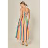 English Factory Women’s Rainbow Stripe Sleeveless Maxi Dress(Multi)