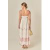English Factory Women’s The Elodie Embroidered Maxi Dress(White/Pink)