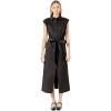 English Factory Women’s Sable Shoulder Pleated Button-Up Dress(Black)