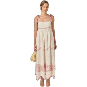 English Factory Women’s The Elodie Embroidered Maxi Dress(White/Pink)