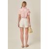 English Factory Women’s Linen Ruffle Shirt(Ballet Pink)