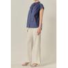 English Factory Women’s Scallop Trim RIC Rac Short Sleeve Shirt(Navy)