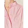 English Factory Women’s Scallop Trim RIC Rac Short Sleeve Shirt(Pink)