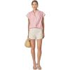 English Factory Women’s Scallop Trim RIC Rac Short Sleeve Shirt(Pink)