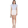 English Factory Women’s Scallop Trim RIC Rac Short Sleeve Shirt(Powder Blue)