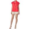 English Factory Women’s Scallop Trim RIC Rac Short Sleeve Shirt(Red)