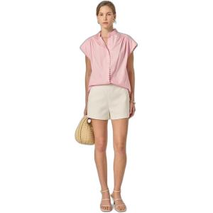 English Factory Women’s Scallop Trim RIC Rac Short Sleeve Shirt(Pink)
