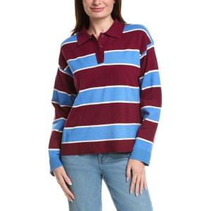 English Factory Womens Striped Polo Shirt, S, Blue