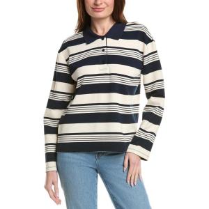 English Factory Womens Striped Polo Shirt, Xs, Blue