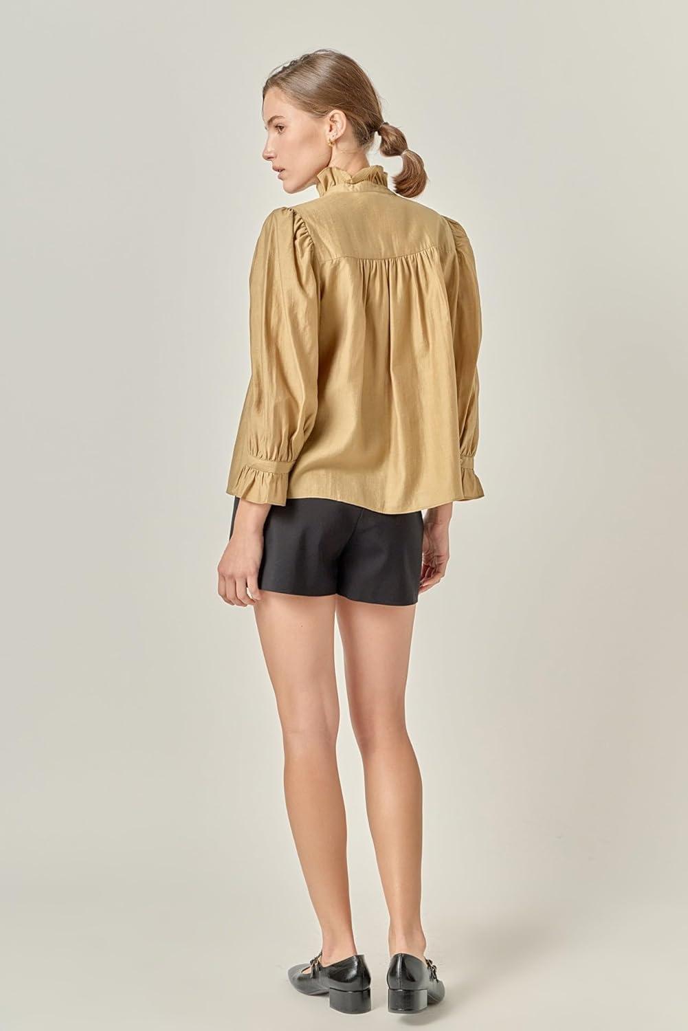 image:imageEnglish Factory Womens Ruffle Detailed BlouseOlive