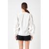 English Factory Women Blouson Sleeve Blouse, White, M