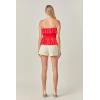 English Factory Women’s Sweet Scallop Strapless Top(Red)