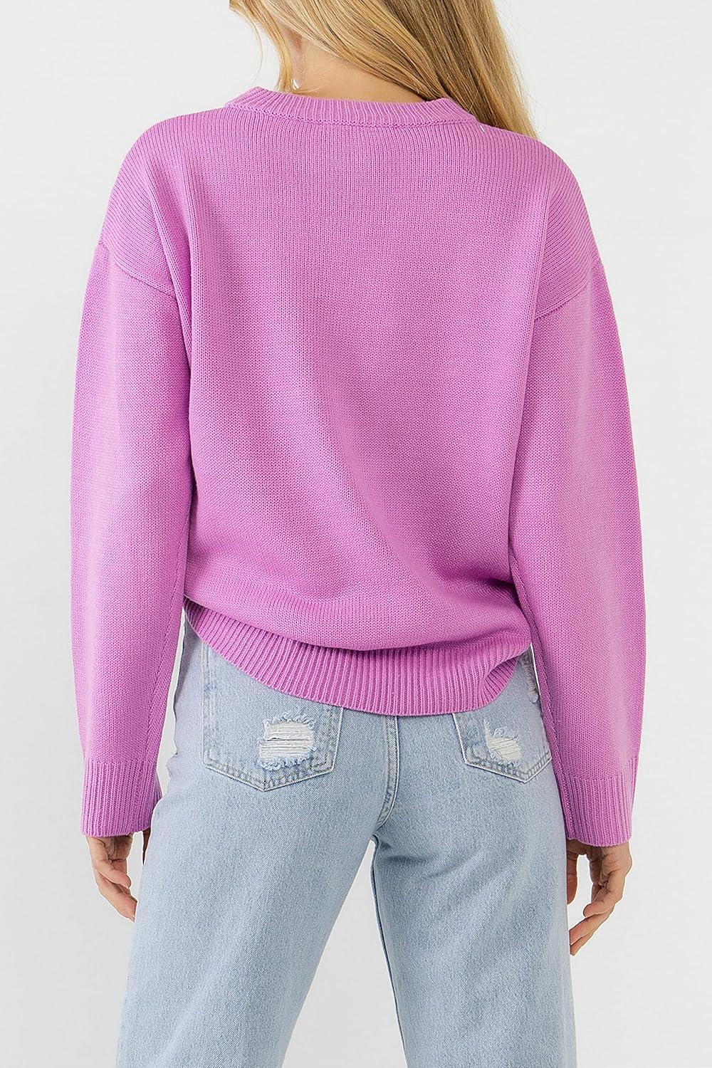 image:imageEnglish Factory Womens Week Motif Sweater Lavender XS