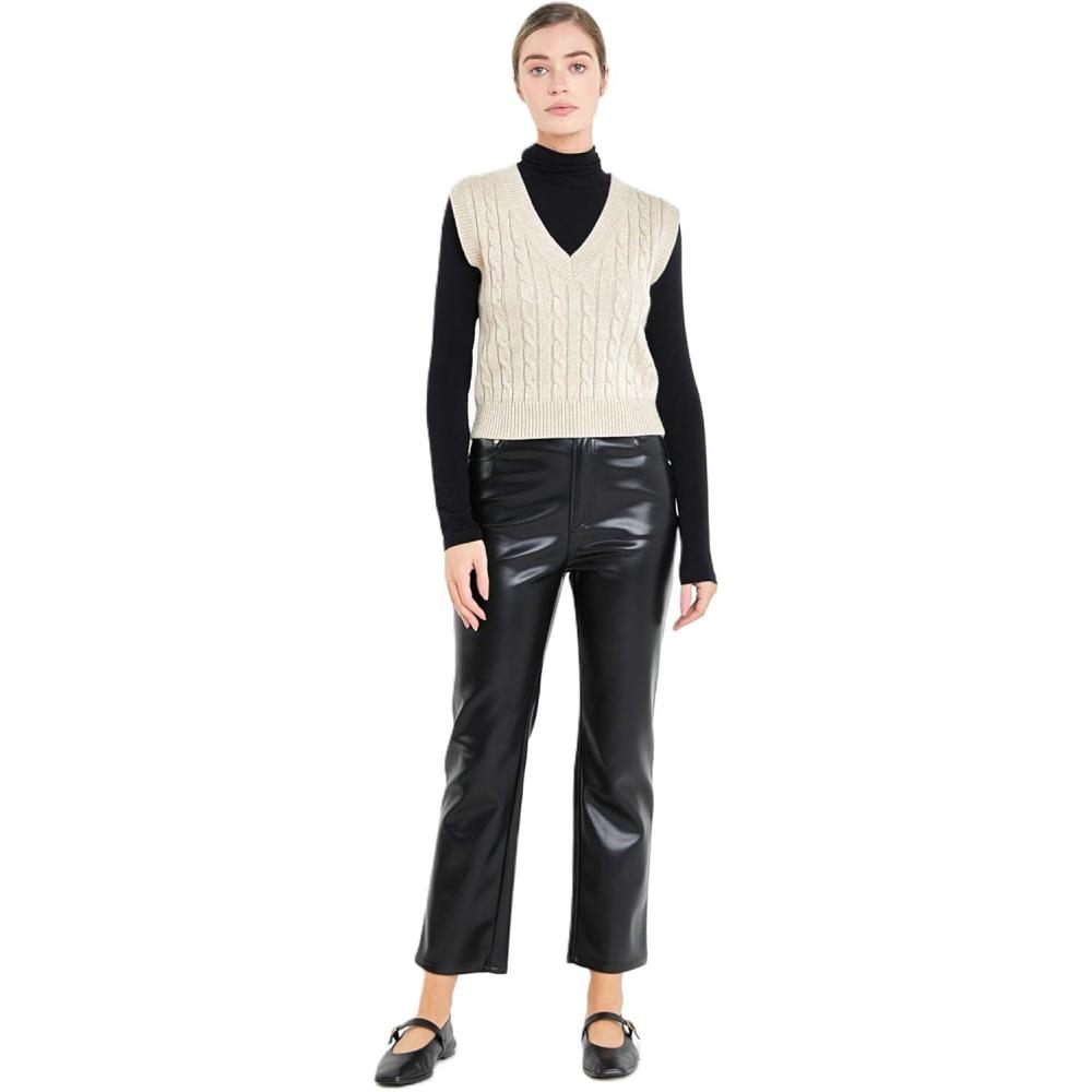 image:imageEnglish Factory Womens Cable Knit Chunky Vest Oatmeal S