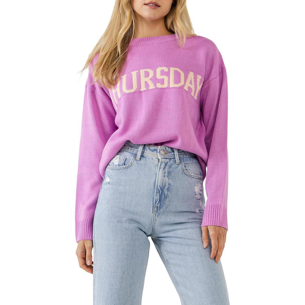 image:imageEnglish Factory Womens Week Motif Sweater Lavender XS