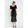 English Factory Women’s Short Puff Sleeve Sweater, Black, XS