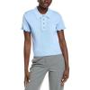 Ruffle Trim Collared Knit Top(Powder Blue)
