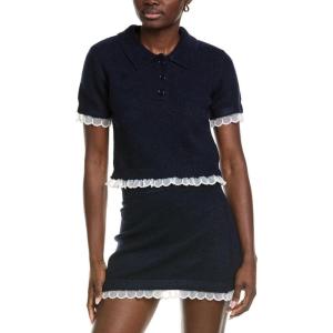 Detailed Scallop Knit Top(Navy)