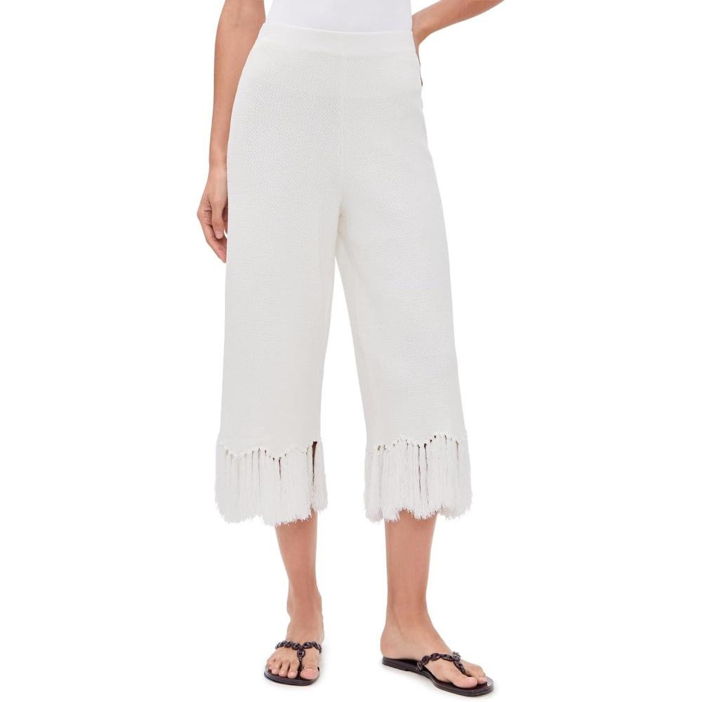 image:imageEnglish Factory Womens Fringe Detailed Knit PantsOffwhite