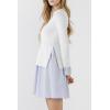 English Factory Women’s Poplin Combo Knit Dress(White)