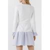 English Factory Women’s Poplin Combo Knit Dress(White)