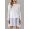 English Factory Women’s Poplin Combo Knit Dress(White)