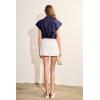English Factory Women’s Ruffle Denim Skort(White)
