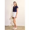 English Factory Women’s Ruffle Denim Skort(White)