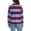 Striped Polo Knit Shirt(Blue/Burgundy)