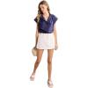 English Factory Women’s Ruffle Denim Skort(White)