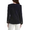English Factory Womens Structured Lapelless Textured Jacket, Xs, Blue