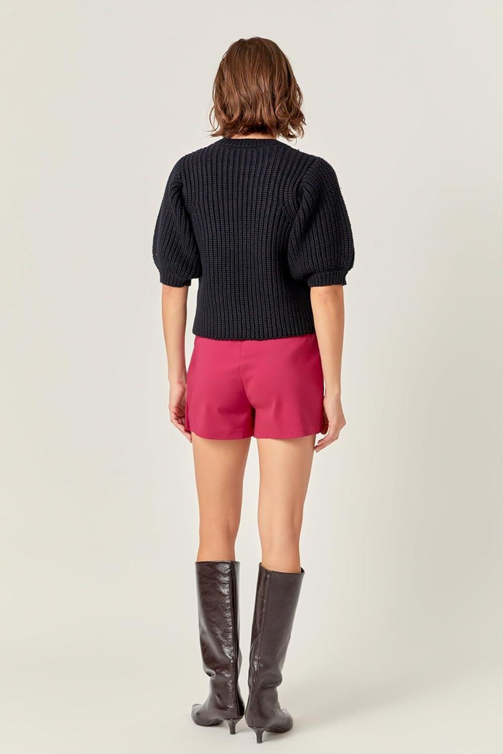 image:imageEnglish Factory Womens Slit Detail HighWaisted SkortMagenta